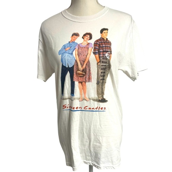 sixteen candles Tops - Sixteen Candles Movie White Graphic Tee Shirt Women's Medium NWT
